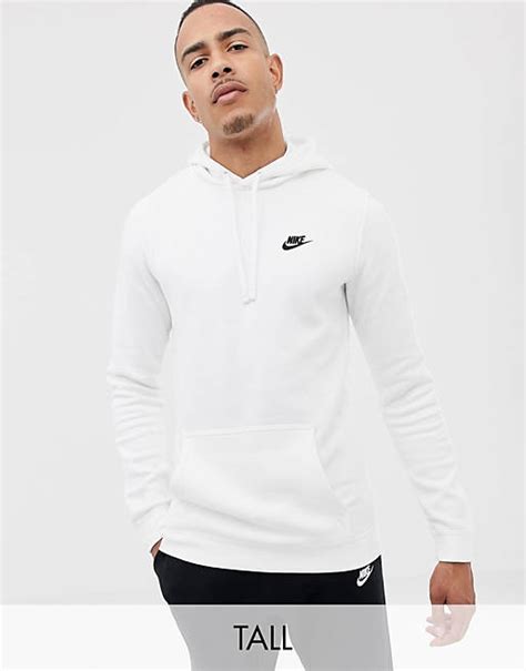 nike weißer kapuzenpullover mit swoosh-logo|Nike – Weißer Kapuzenpullover mit Swoosh.